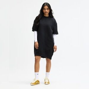 Nike $120 Sportswear Tech Fleece Dress Black FB8336-010 Oversized Small Back Zip